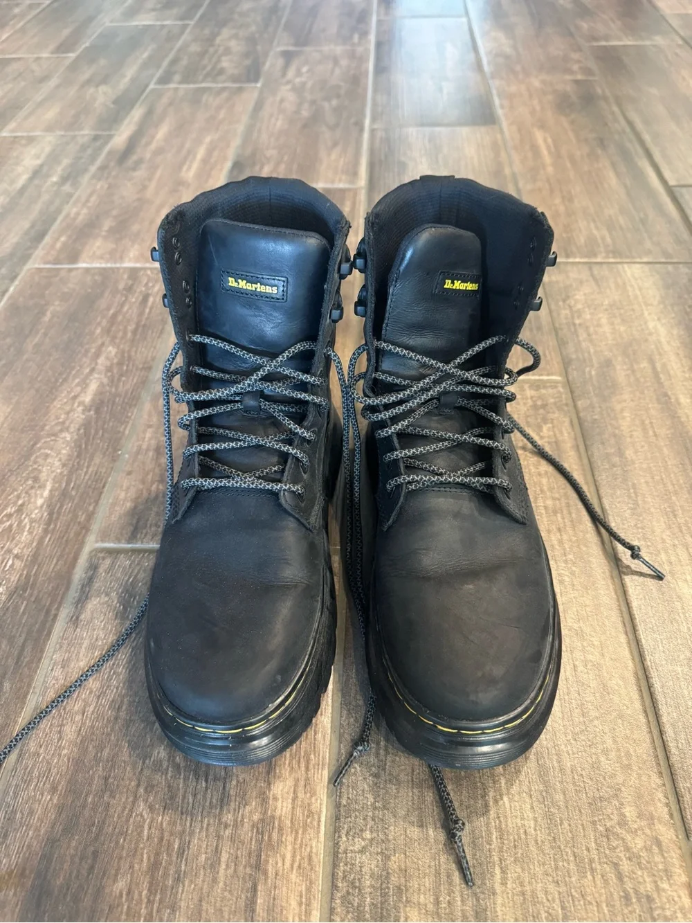 Dr. Martens Black Leather Lace-Up Work Boots